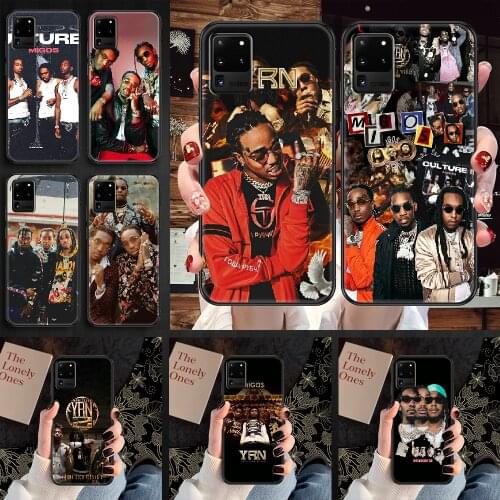 Migos Quavo offset rapper Phone case For Samsung Galaxy Note 4 8 9 10 20 S8 S9 S10 S10E S20 Plus UITRA Ultra black silicone