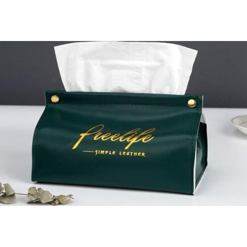Fashion Tissue Case Nordic Style PU Leather Removable Tissue Box Home Napkin Papers Organizer Toilet Paper Wipe Box Holder