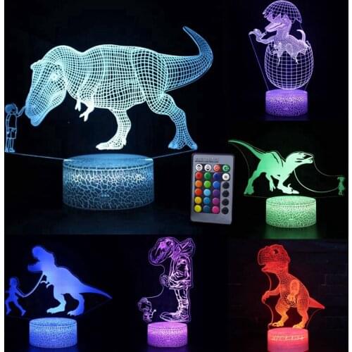 3D LED Night Light Dinosaur Series Lamp 16Colors Change Night light Remote Control Table Lamps Toys Gift For Kid Home Decoration