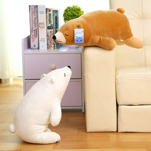New toy cartoon polar bear plush toy prone bear very soft cotton doll baby toy birthday gift h1358