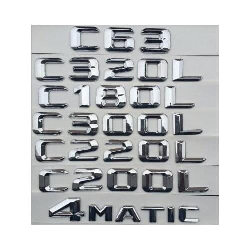 NEW For Mercedes Benz C Class C63 C55 FOR AMG C180 C200 C220 C300 C320 C350 4MATIC CDI Trunk Emblem Badge Chrome Letters Emblems