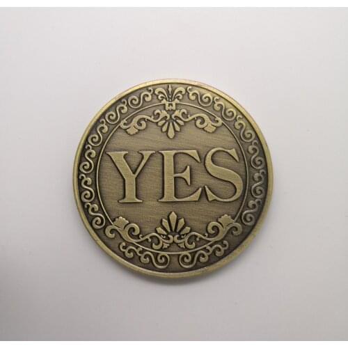YES Or NO Commemorative Coin Floral YES NO Letter Ornaments Collection Arts Gifts Souvenir Coins Decision Coin