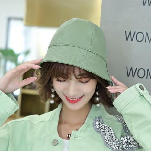 Unisex Summer Foldable Bucket Hat Women Outdoor Sunscreen Real Leather Fishing Hunting Cap Men Basin Chapeau Sun Prevent Hats