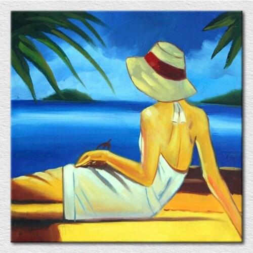 Canvas prints impression art of a woman in desert ,fine oil painting printed on canvas to hang on room wall free shipping