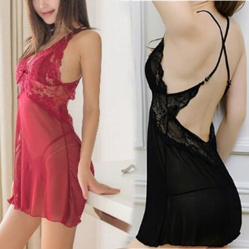 Sexy Silk Slip Sleepwear Fashion Patchwork Nightdress Chemises Nightgown Lingerie Women Sheer Scalloped Satin Nightwear