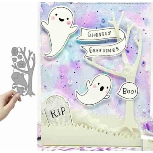 Halloween Moon Pumpkin Cutting Dies Clear Stamps For DIY Scrapbooking/Card Making/Album Decorative Silicone Stamp Crafts