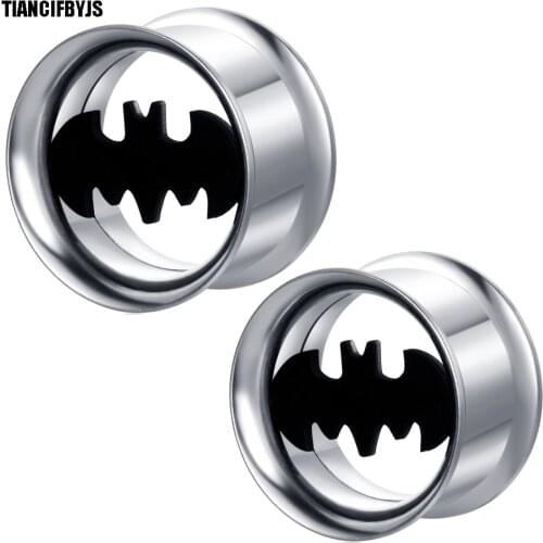 TIANCIFBYJS Stainless Steel Double Flared Screw Ear Gauges Plug Body Piercing Jewelry Flesh Tunnel Earring Expander 6-16mm 60pcs