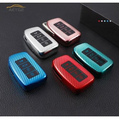 Carbon Fiber TPU Car Remote Key Cover Case Shell Fob For Lexus NX GS RX IS ES GX LX RC 200 250 350 LS 450H 300H Auto Accessories
