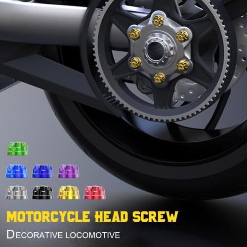 58PCS Universal Motorcycle Modification Engine Decor Outer Hexagonal Head Colorful Screw Cover Lug Nuts Motor Bike Accessories