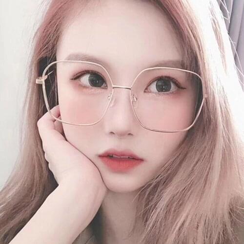 Vintage Anti Blue light Glasses Frame Polygon Lens Protection Optical Mirror Transparent Simple Metal Women Men Eyewear Frames