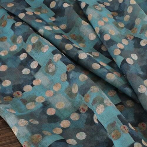 High quality pure ramie fabrics High-end dress cheongsam, dress and shirt tissu circle series Unique printing tissus