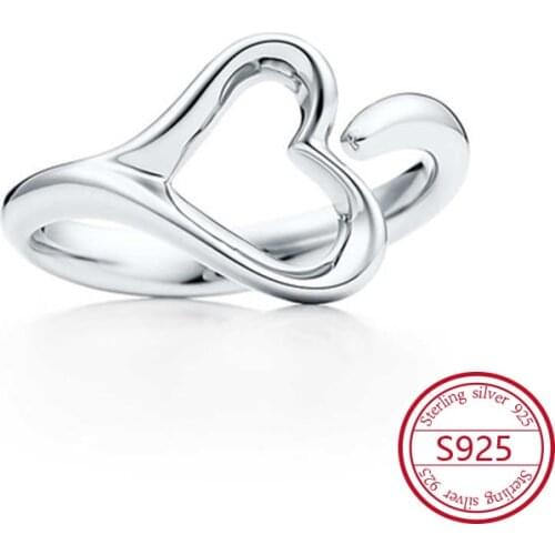 Tif 925 sterling silver classic style ladies high end love open ring with original logo China factory