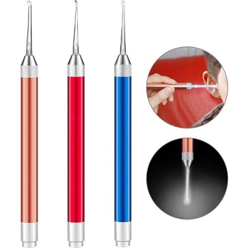 1 Set Wax Cleaner Willekeurige Kleur Levering Remover Lichtgevende Curette Licht Lepel Hulpmiddel Color At Random