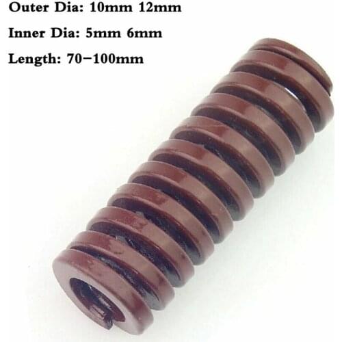 1Pcs Brown Extra Heavy Load Compression Die Spring Outer Diameter 10mm 12mm Inner Diameter 5mm 6mm Length 70-100mm
