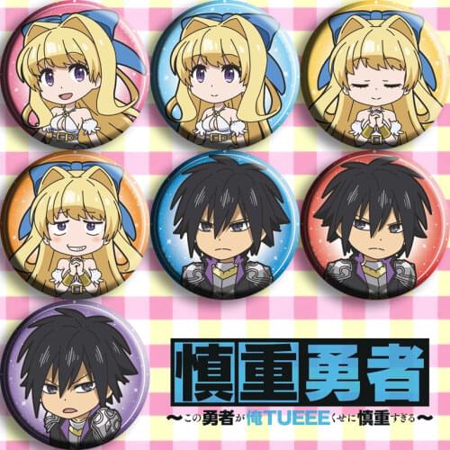 1pcs anime Badges Cautious Hero: The Hero Is Overpowered but Overly Brooch pins acrylic spilla
