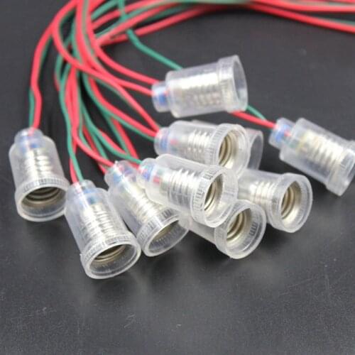 10/20PCS E10 lamp holder With wire Small lampholder e10 base teaching instrument experiment wire length 20cm base e10 lampholder