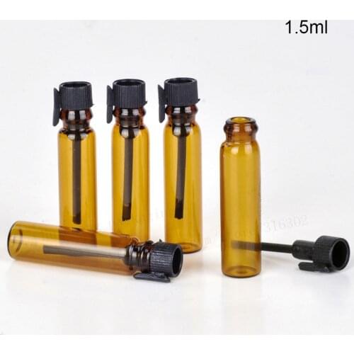 100 x 1.5ml Travel Empty Refillable Mini Glass Perfume Vials Small Sample Perfume Bottles Laboratory Liquid Fragrance Test Tube