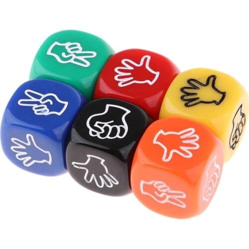 2pcs/lot 6-sided Dice, Rock Paper Scissors Dice, Kids Board Game Toys Prop Party Supplies