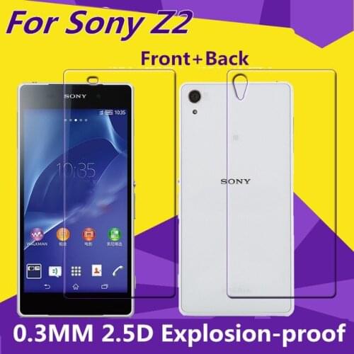 2PCS Front + Back Tempered Glass 9H Original Protective Film Explosion-proof Screen Protector for Sony Xperia Z2 L50W L50u D6503