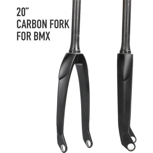 Carbon Fiber 20 Inch BMX Fork Show Bike 100x20mm Thru Axle Bike Hard Rigid Fork