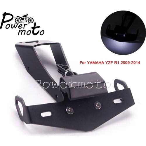 Aluminum Motorcycle LED License Number Plate Holder For Yamaha YZF R1 2009-2014 Tail Tidy Fender Eliminator Kit Bracket Support