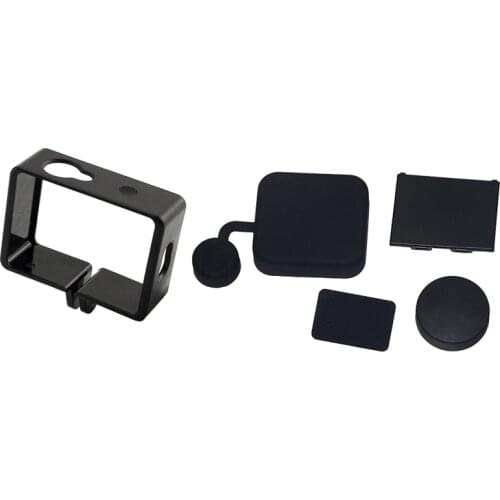 Housing Side Border Frame Case for Xiaomi Yi Xiaoyi & 4 in 1 Housing Lens Cover+Lens Cap +Replacement Battery Door