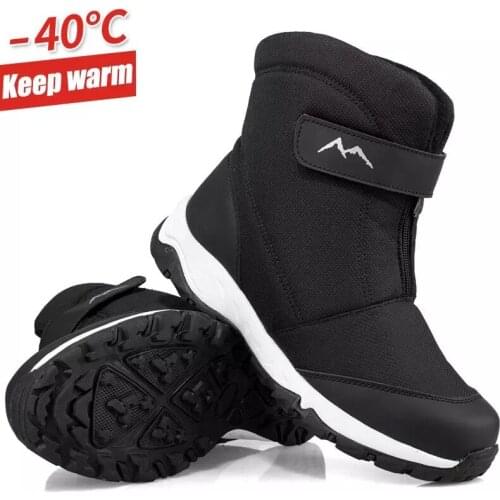 WEH Men Boots 2021 Winter Boots Men Snow Boots non-slip Winter Shoes thick fur boots for man Plus Velve Outdoor Casual Shoes