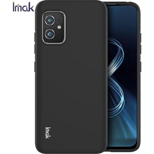For ASUS Zenfone 8, imak Phone Case Luxury Shockproof Classic Soft TPU Rubber Case Cover
