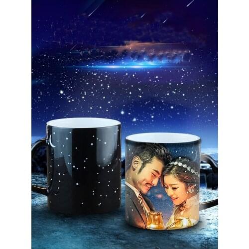 DIY Photo Custom Starry Sky Color Changing Ceramic Cup Valentines Day Birthday Gift Practical Creative Personalized Gift