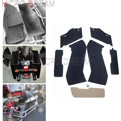 For Harley Electra Glide Roade Glide Road King Street Glide 1986-2013 Black Motorcycle Saddle Bags Saddlebag Carpet Liners Kit