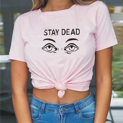 Cotton T Shirt Women Tops 2020 Summer Harajuku Wild Short-Sleeved Crew Neck Loose Letters Print T Shirts Women