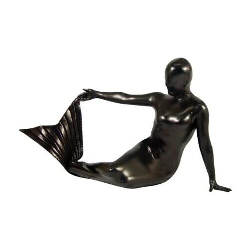 BetterParty Black Shiny Metallic Mermaid Costume Zentai Hot Sale Halloween Party Costume
