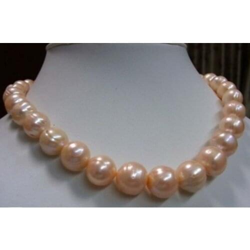 Beautiful Natural 9-10MM SOUTH SEA PINK BAROQUE PEARL NECKLACE 18"AAA++>>>Wholesale Free Shipping 100% Natural Jewelry