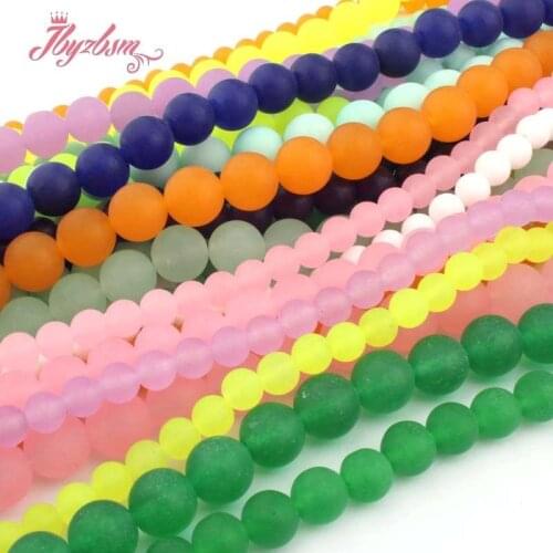 6,8,10mm Frost Matte Round Beads Ball Jades Loose Stone Beads For DIY Necklace Bracelats Earring Jewelry Making Strand 15"