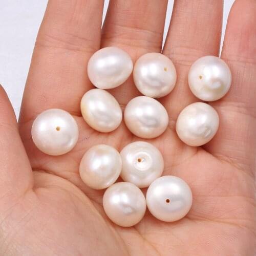 Round Freshwater White Pearl Earring For DIY Earring Sewing Craft Brooch Pin Jewelry Accessory Making