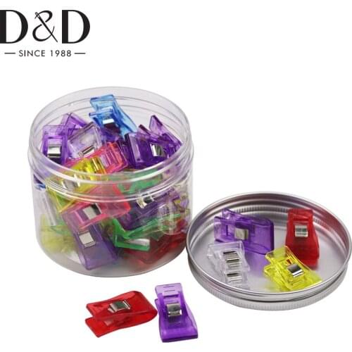 40pcs/Box Multicolor Plastic Clips for Patchwork Sewing DIY Crafts Quilt Knitting Clip Hold and Organize Fabric Sewing Clips