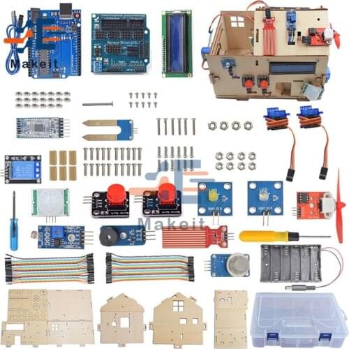 Smart House Electronic Learning Kit Control Remotely House DIY Kit with PLUS Board Complete Materials Series Sensor for Arduino