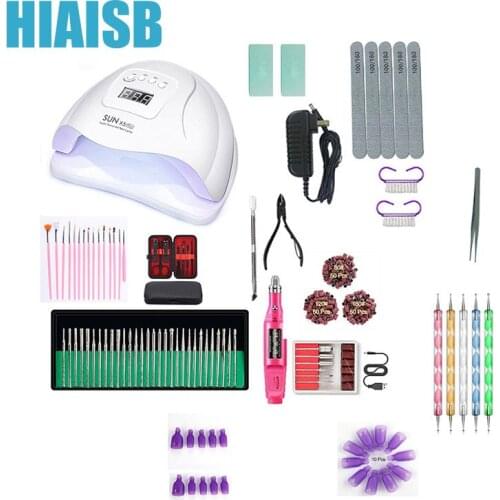 Nail Lamps UV Gel Polish Set Cutters Manicure Tools Drill Kits Cuticle Shoot Brushes Manicure Nail File Clipper Nippers Supplies