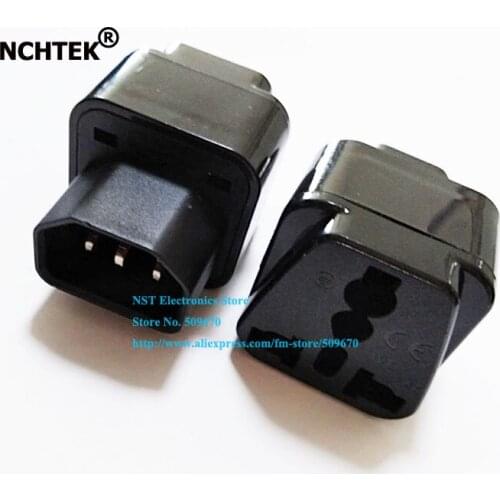NCHTEK IEC 320 C14 Male to C13 Female Power Adapter PDU/UPS C13 Universal Female AU/US/UK/EU Plug/Free DHL Shipping/100PCS