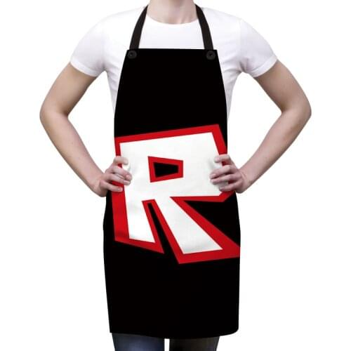 New ROBLOX 3D Printed Cartoon Character Anti-fouling Kitchen Aprons for Women Household Cleaning Cooking Baking Waist Bib