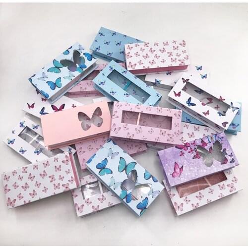 New Butterfly Square Cases False Eyelash Packaging Box for Dramatic Long 25mm 3D Mink Eyelashes Empty Magnetic Lash Boxes