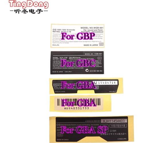 2pcs New Lables Back Stickers replacement for Gameboy Advance/ SP/ Color for GBA/ GBA SP/ GBC/GBP Game Console