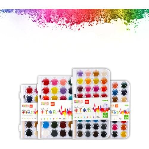 Solid Watercolor Pigment 12/16/28/36 Colors Paint Set For Painting Beginner Children Water Color Gouache Painting Art Supplies