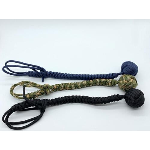 Outdoor EDC Self Defense Monkey Fist Rope Steel Ball Broke Window Personal Safety Keychain