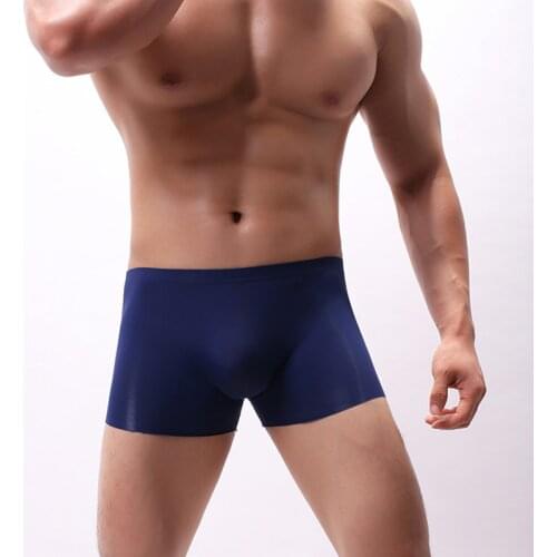 Sexy mens underwear mens boxer shorts ice silk seamless u convex mens underwear boxer men mens swimming trunks