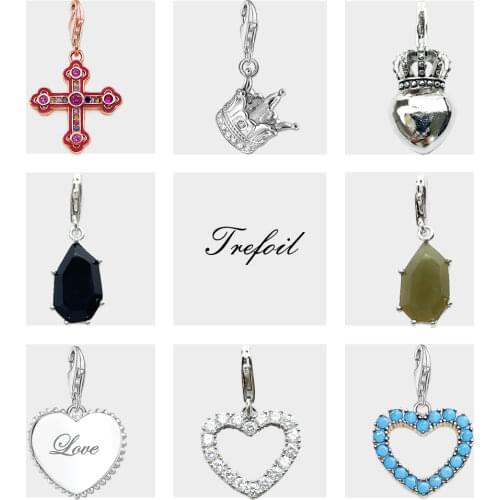 Iconic Victorian Cross Charms Pendant,Fashion Jewelry 925 Sterling Silver Trendy Gift For Women Girls Fit Bracelet Necklace