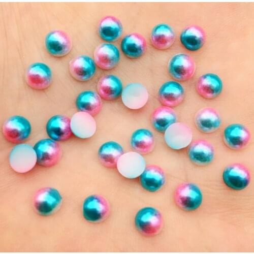 YUSDTSHA Half Round Flatback Pearls Jewelry Garment Beads DIY Craft 6mm For Nail Art ABS Pearls 200Pcs -B019*2