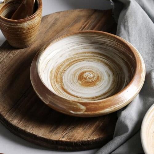 Japanese Style Stoneware Tableware 7-inch Rice Ramen Bowl Creative Home Noodle Soup Fruit Salad Bowl Hotel Restaurant Tableware
