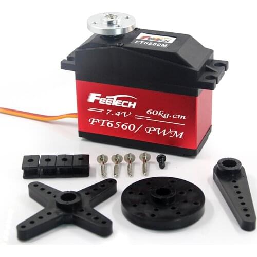 Feetech 7.4V 60kg.cm Rc Servo 60KG High Torque Metal Gear 120 degrees Digital Servo Core motor For Robot Rc Car Parts