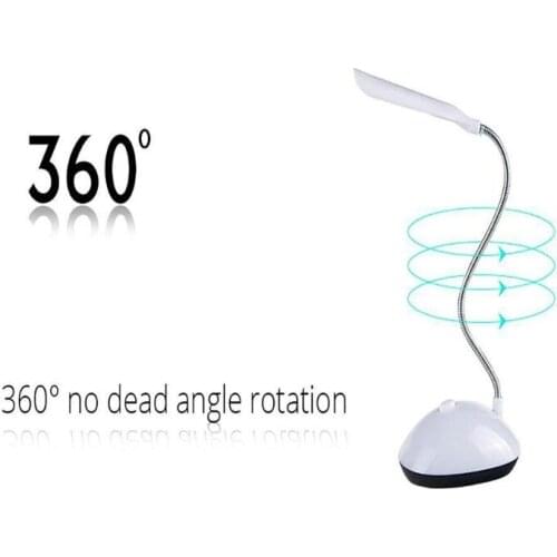 Battery Powered Mini LED Desk Lamp 360 Degree Rotation Reading Table Night Light Q0KF